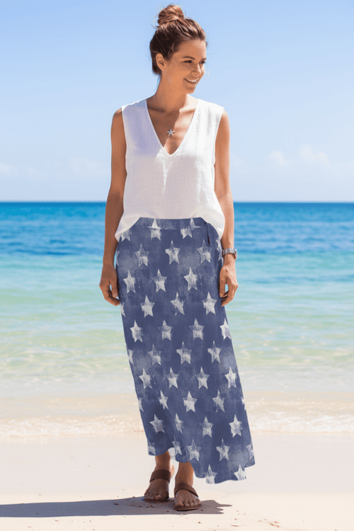 Baha Ranch Patriotic Stars Beach Coverup Skirt - Qu!rk Boutique