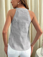 Striped Button Front Tank - Qu!rk Boutique