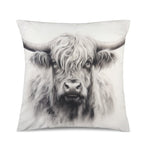 Baha Ranch Black White Highland Velvety Soft Pillow Cover Made in America - Qu!rk Boutique