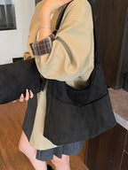 Minimalist Suede Shoulder Bag - Qu!rk Boutique