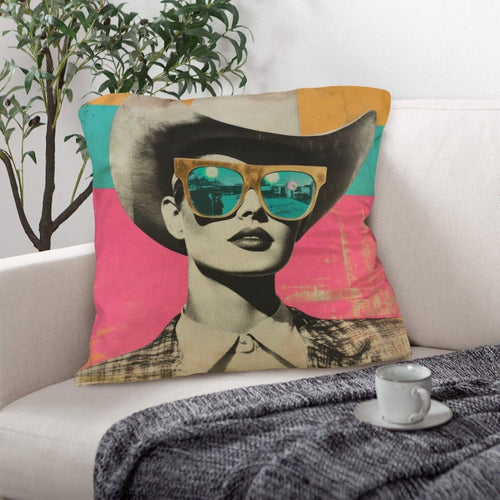 Baha Ranch Retro Pop Western Cool Cowgirl Pillow Case Made in America - Qu!rk Boutique