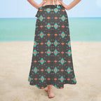 Baha Ranch Orange Aztec Beach Coverup Skirt - Qu!rk Boutique
