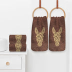 Baha Ranch Tooled Donkey Set of 4 Kitchen Dish Towels Made in America - Qu!rk Boutique