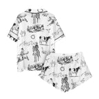 Baha Ranch Ranch Life Western Cowgirl Satin Ruffle Pajama Set - Qu!rk Boutique