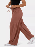 High-Waisted Drawstring Wide-Leg Pants - Qu!rk Boutique