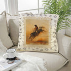 Baha Ranch Vintage Rodeo Stamp Throw Pillow Made in America - Qu!rk Boutique