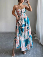 Floral Print Tiered Maxi Cami Dress - Qu!rk Boutique
