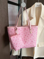Printed Tote Shoulder Bag with Pouch - Qu!rk Boutique