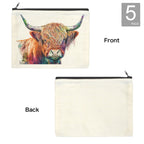 Watercolor Highland Cosmetic Bag Pack of 5 Made in America - Qu!rk Boutique