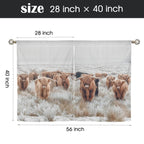Highland Cow Curtains Window Curtain 28"x40" (2-Piece) Made in America - Qu!rk Boutique