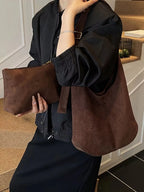 Suede Hobo Shoulder Bag - Qu!rk Boutique