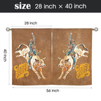 Rodeo Bullrider Window Curtains 28"x40" (2-Piece) Made in America - Qu!rk Boutique
