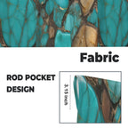 Turquoise Window Curtains 28"x40" (2-Piece) Made in America - Qu!rk Boutique