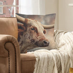 Baha Ranch Western Ranch Bull Velvety Soft Pillow Cover Made in America - Qu!rk Boutique