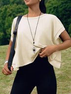 Cutout Back Short Sleeve T-Shirt - Qu!rk Boutique