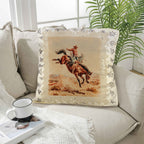 Baha Ranch Vintage Rodeo Stamp Throw Pillow Made in America - Qu!rk Boutique