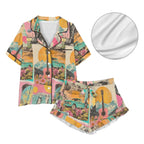 Baha Ranch Retro Pop Western Satin Pajama Set - Qu!rk Boutique