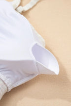 Textured Contrast Banding Bikini High Waist 2pcs Swimsuit - Qu!rk Boutique