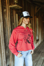 Feelin' Lucky Raw Hem V-Neck Crop Graphic Sweatshirt - Qu!rk Boutique