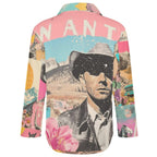 Baha Ranch Pop Western Wanted Button Up Blouse - Qu!rk Boutique