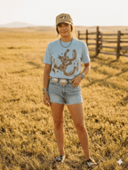 Floral Horseshoe Graphic Tee - Bay