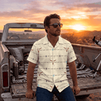 Baha Ranch Barbwire Aztec Hawaiian Shirt Made in America - Qu!rk Boutique