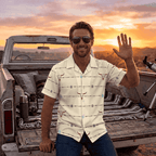 Baha Ranch Barbwire Aztec Hawaiian Shirt Made in America - Qu!rk Boutique
