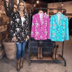 Baha Ranch Hot Pink YEEHAW Rhinestone Cowgirl Blazer - Qu!rk Boutique