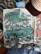 Heart Like A Truck Graphic Tee - Turquoise - Qu!rk Boutique