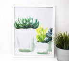 Succulent Art Print (4) on 11x14 Paper, Wall Art, Home Decor, Botanical Art - Qu!rk Boutique
