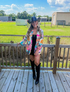 Baha Ranch Retro Pop Western Collage Blazer - Qu!rk Boutique