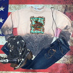 Let er Buck - Cowboy & Bronc w/ Leopard & Serape