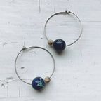 Earth and Moon Jasper Bead Hoop Earrings - Qu!rk Boutique