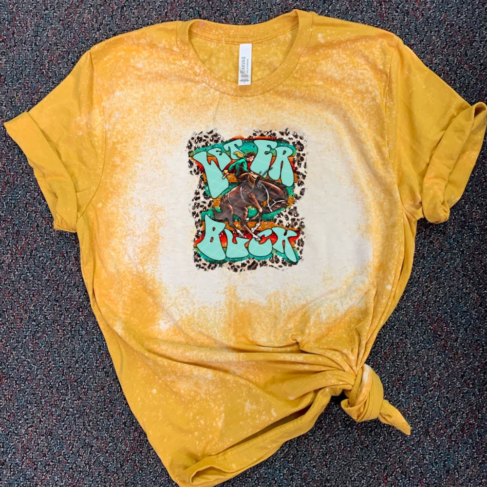 Let er Buck - Cowboy & Bronc w/ Leopard & Serape