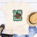 Let er Buck - Cowboy & Bronc w/ Leopard & Serape