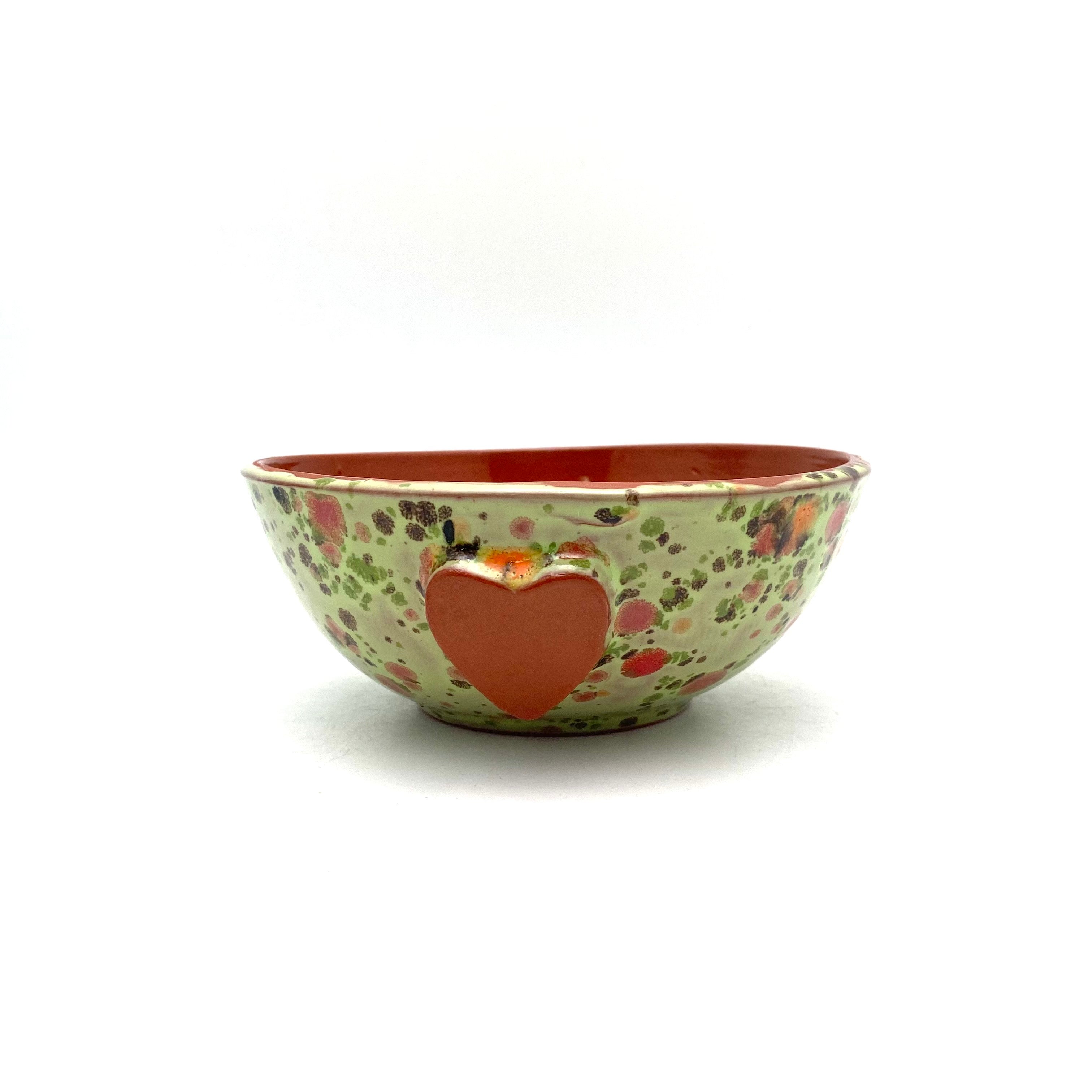 Calliope Heart Ice-Cream Bowls - Speckled Green