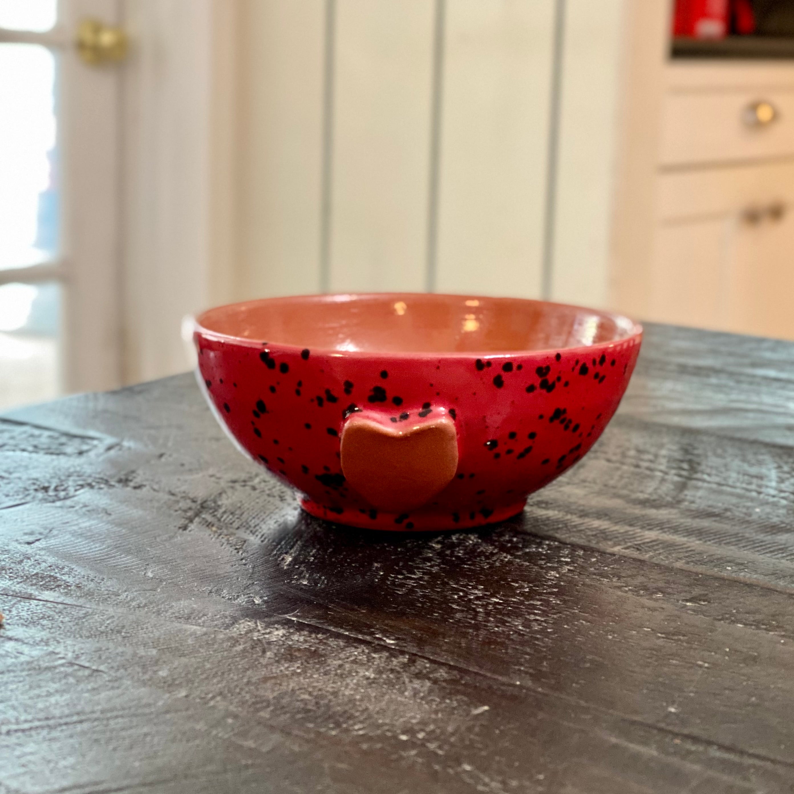 Calliope Heart Ice-Cream Bowls - Ladybug Red- Perfect for a Valentine Date!