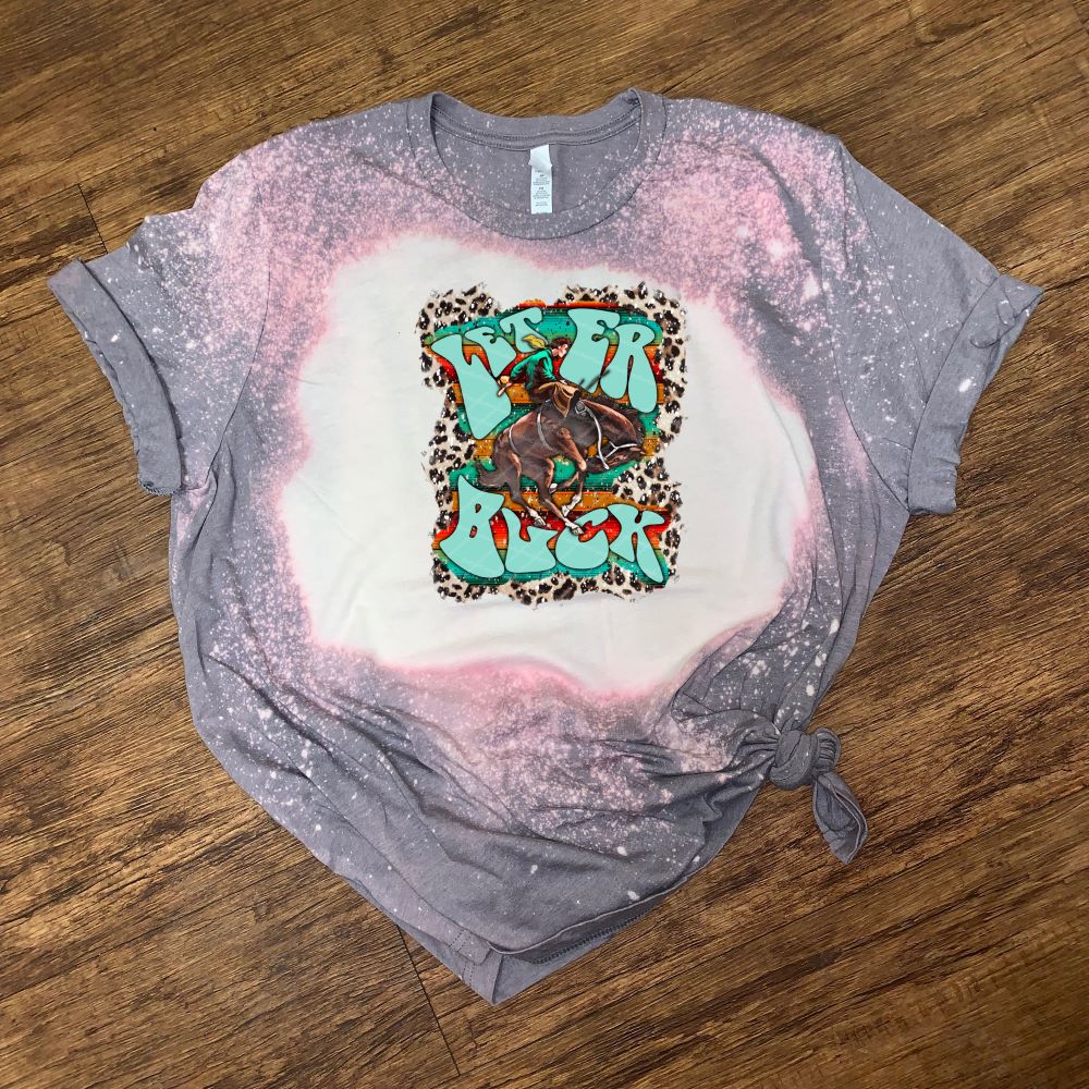 Let er Buck - Cowboy & Bronc w/ Leopard & Serape