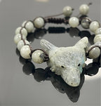 Wolf Spirit Animal Gemstone woven bracelet - Qu!rk Boutique