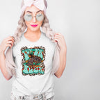 Let er Buck - Cowboy & Bronc w/ Leopard & Serape