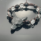 Wolf Spirit Animal Gemstone woven bracelet - Qu!rk Boutique