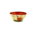 Handmade ceramic bowl with floral pattern and red heart accent from Qu!rk Boutique