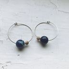 Earth and Moon Jasper Bead Hoop Earrings - Qu!rk Boutique