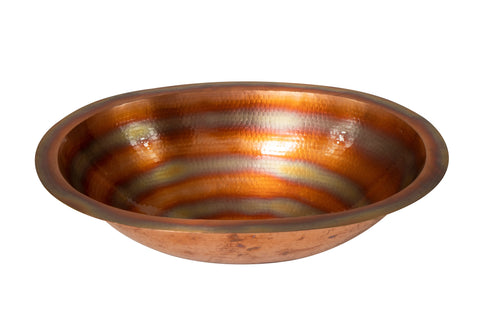Handcrafted hammered copper bowl with iridescent finish, artisan gift from Qu!rk Boutique
