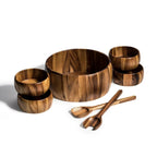 Dragor 7 Piece - Extra Large Salad Bowl with Servers and 4 Individuals - Qu!rk Boutique