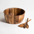 Handcrafted wooden salad bowl with serving utensils, Qu!rk Boutique artisan kitchenware