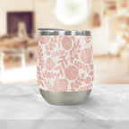 Blush Floral Wine Tumbler - Qu!rk Boutique