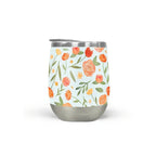 Burnt Orange Floral Wine Tumbler - Qu!rk Boutique