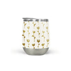 Gold Ink Flower Wine Tumbler - Qu!rk Boutique