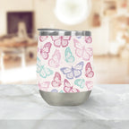 Pink Butterfly Wine Tumbler - Qu!rk Boutique